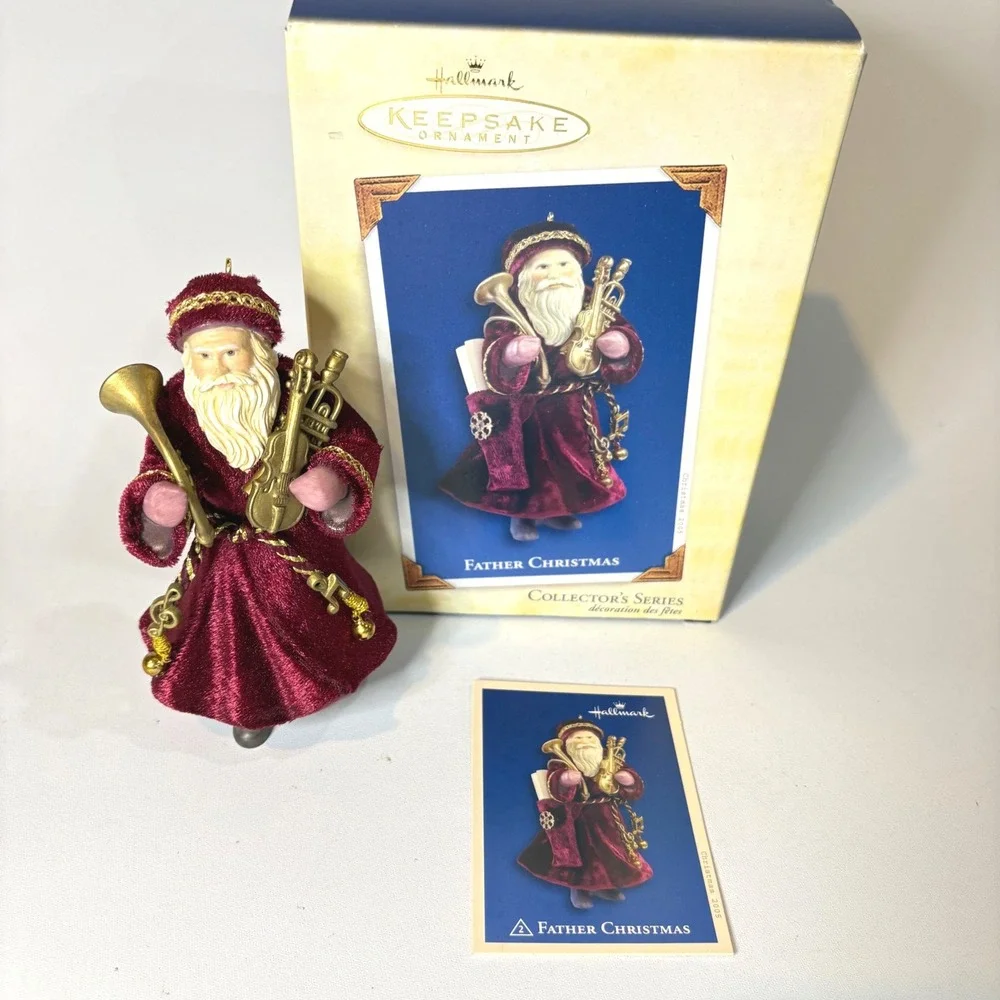 Hallmark Keepsake 2005 Father Christmas Ornament 2nd in Series Burgundy Velvet